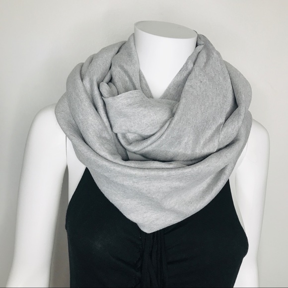 NEW Gray Cotton Infinity Scarf Circle Head Oversized American Wrap Warm Apparel - Picture 4 of 7